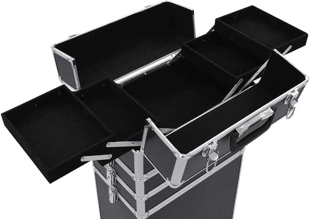 vidaXL Kosmetikkoffer mit 4 Etagen Ablagen Beauty Case Schminkkoffer Friseurkoffer Schmuckkoffer Tro