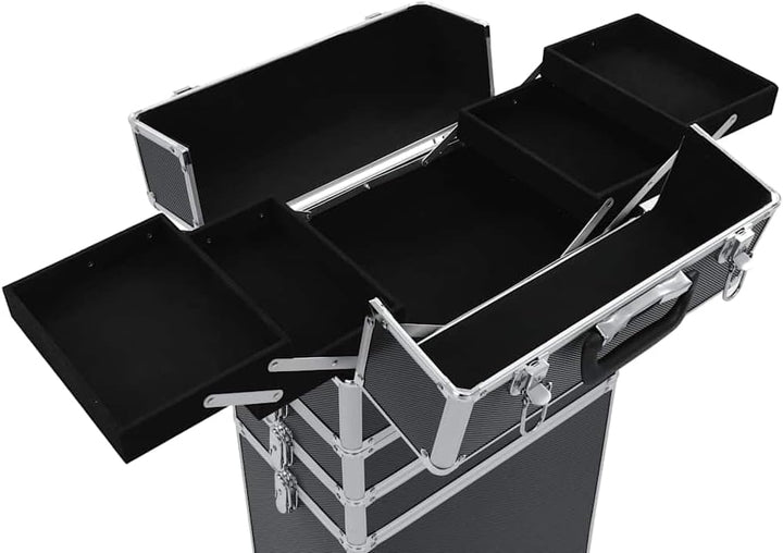 vidaXL Kosmetikkoffer mit 4 Etagen Ablagen Beauty Case Schminkkoffer Friseurkoffer Schmuckkoffer Tro