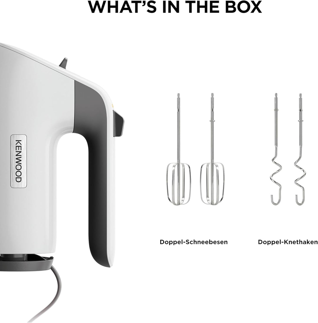 Kenwood QuickMix+ HMP50.000WH Handmixer - Handrührgerät mit variabler Geschwindigkeit und Pulsfunkti