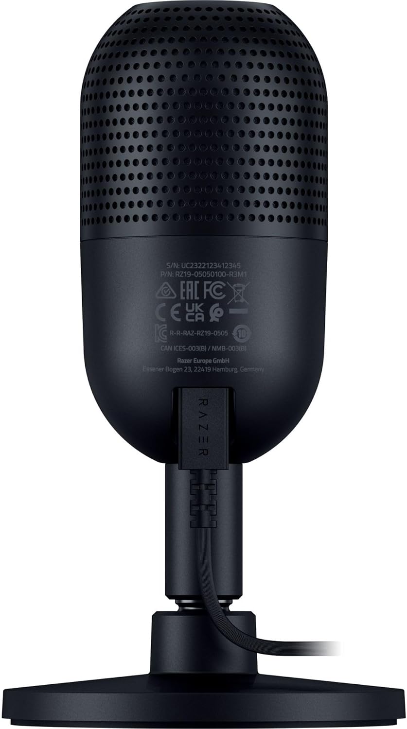 Razer Seiren V3 Mini - Ultrakompaktes USB-Mikrofon (14mm Supernieren Kondensatormikrofon, Tap-to-Mut