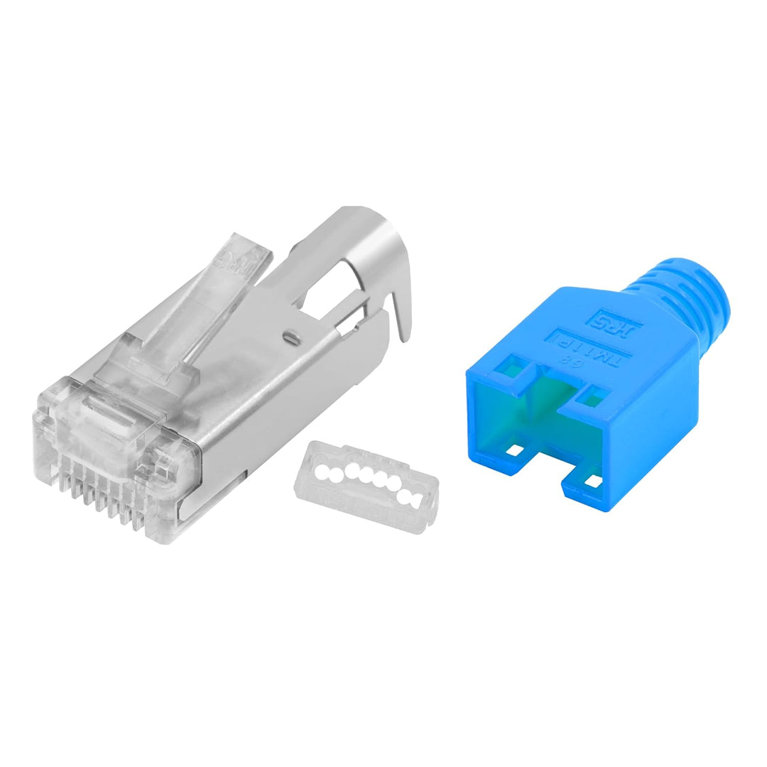 BIGtec RJ45 Stecker Netzwerkstecker 50 Stück Hirose TM11 blau Hochgeschwindigkeits Verbindung für Fa