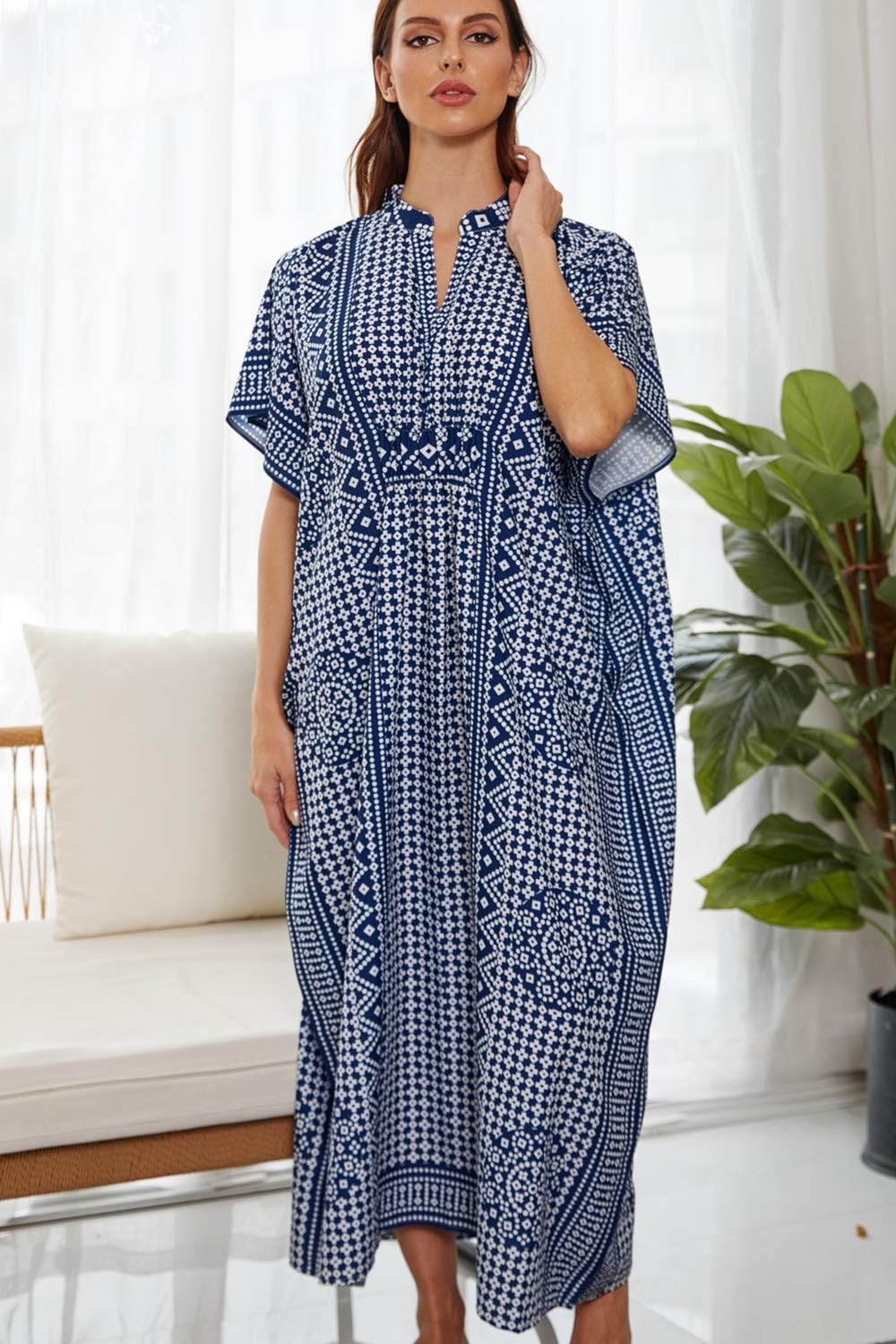 YouKD Frauen Sommer Lange Kaftan Maxi Bohemian Kleid Strand Vertuschungen Bikini Robe Loungewear One