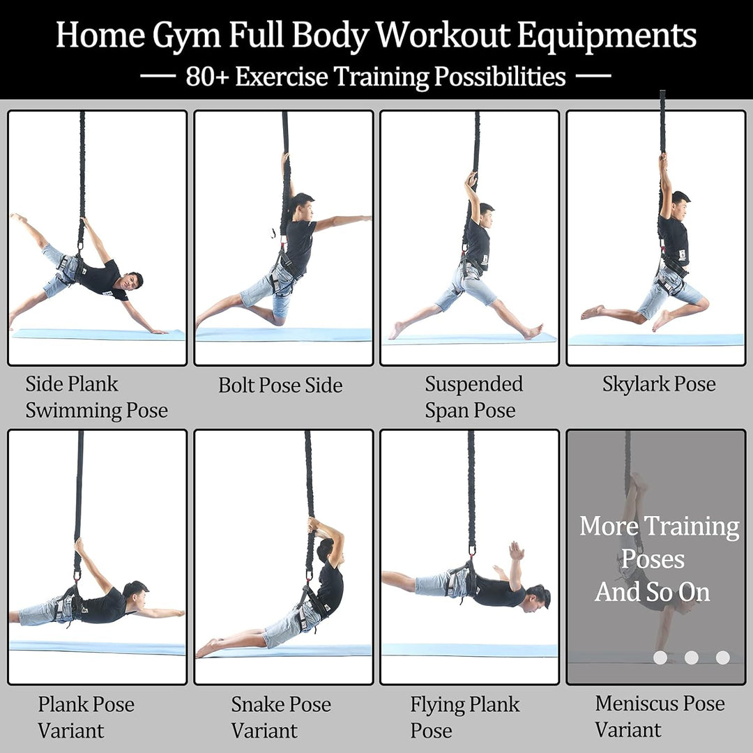 DASKING Heavy Bungee Band Set, Air Yoga Widerstand Bungee Stretch Gürtel, 4D Bungee Tanzseil, Exerci