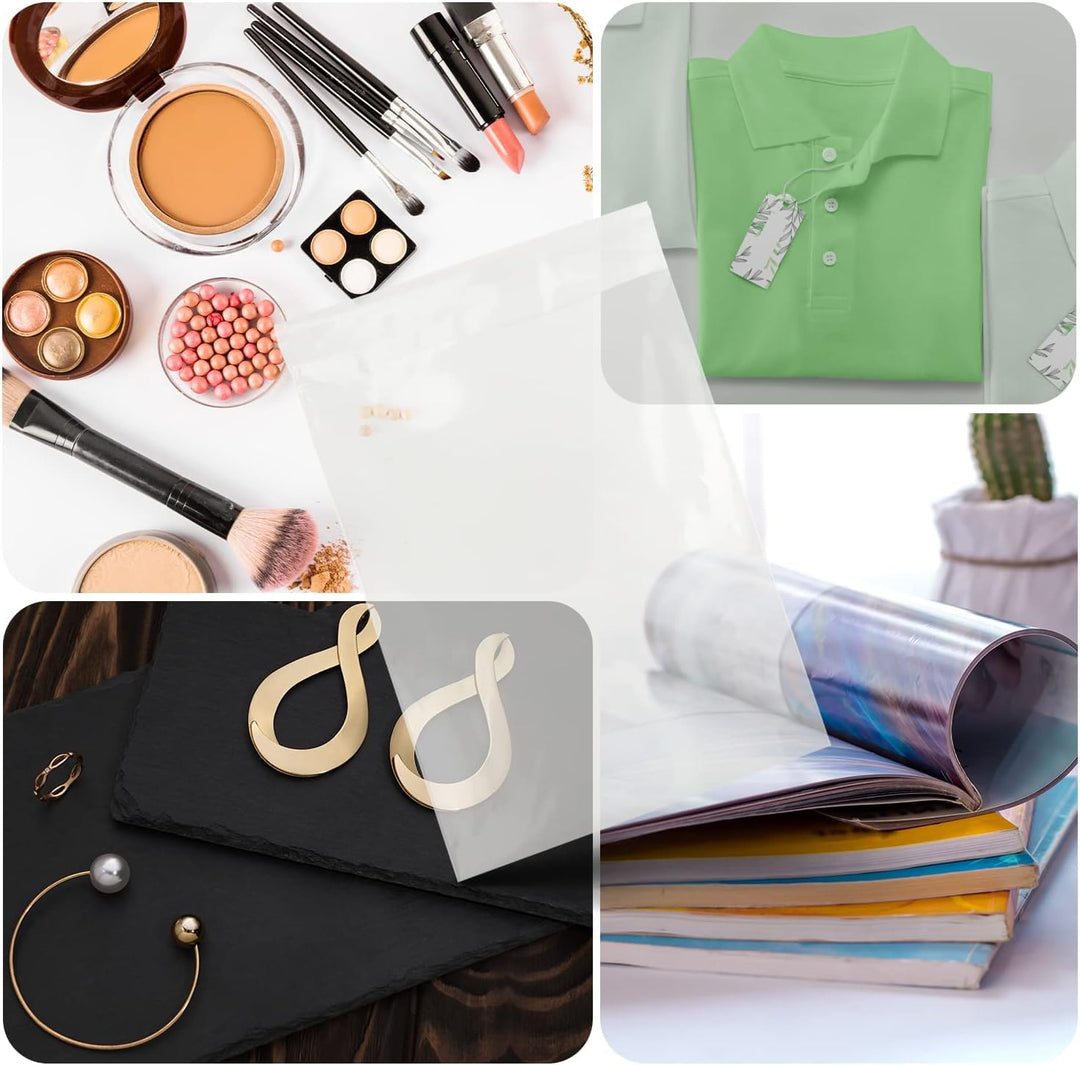 Netuno 500 Flachbeutel PP mit Klappe (3cm) 15,5x22cm selbstklebende Plastikbeutel durchsichtig Cello