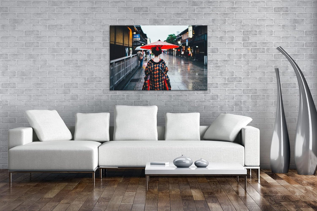 deyoli traditionelles japanisches Gewand Format: 100x70 als Leinwandbild, Motiv fertig gerahmt auf E