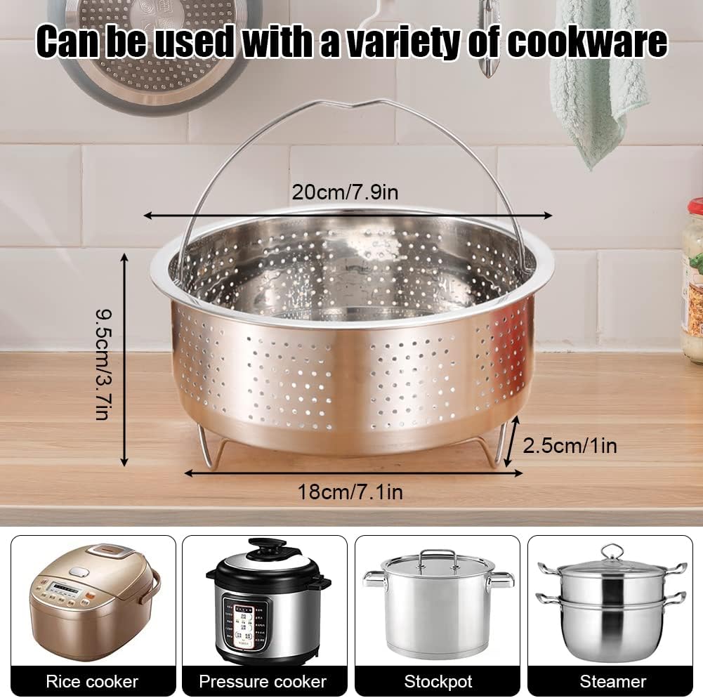 HAMON Dampfeinsatz für Topf 20 cm, Edelstahl Dampfgarer Dampfeinsatz Topfteiler Gemüseeinsatz Topf S