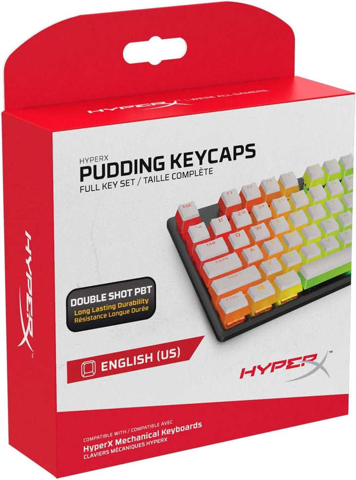 HyperX Pudding Keycaps – Vollständiger Tastensatz – PBT – {Weiss} – English (US) Layout – 104 Key, H