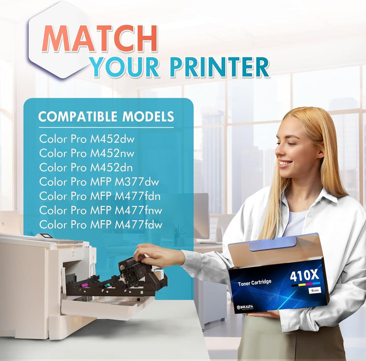 inkalfa 410X 410A CF410X Kompatibel für HP 410X 410A CF410A Multipack Color Laserjet Pro MFP M477fdw