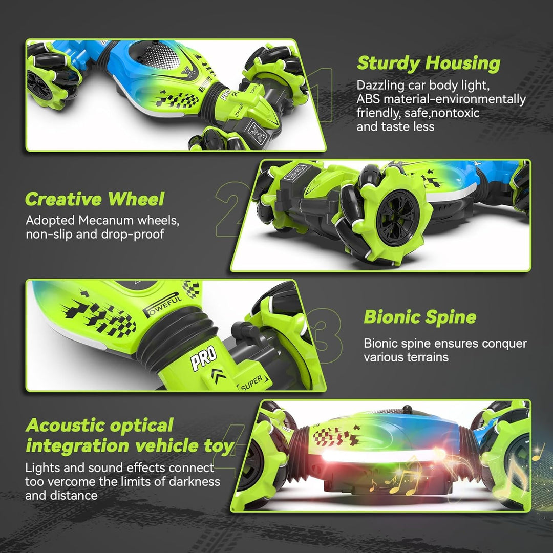 Dysaim Ferngesteuertes Auto RC Stunt Car mit Handsteuerung 2,4 GHz 4WD 360° Drehung Crawler Offroad