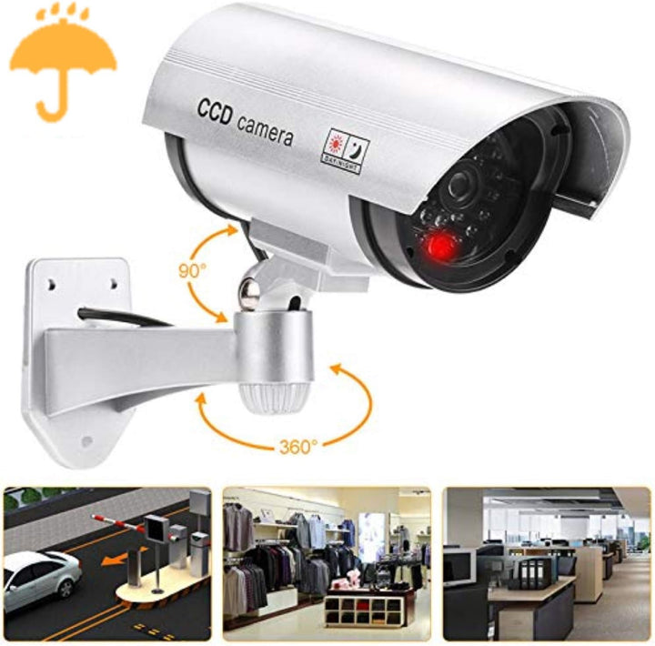 2X professionelle Überwachungskameras Dummy Outdoor Kameras Dummy Kamera Attrappe mit Objektiv und B