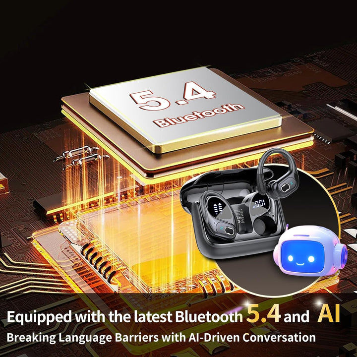 AI Kopfhörer Übersetzer, 3-in-1Bluetooth 5.4 Echtzeit Sprachübersetzer Kopfhörer 164 Sprachen mit Ap