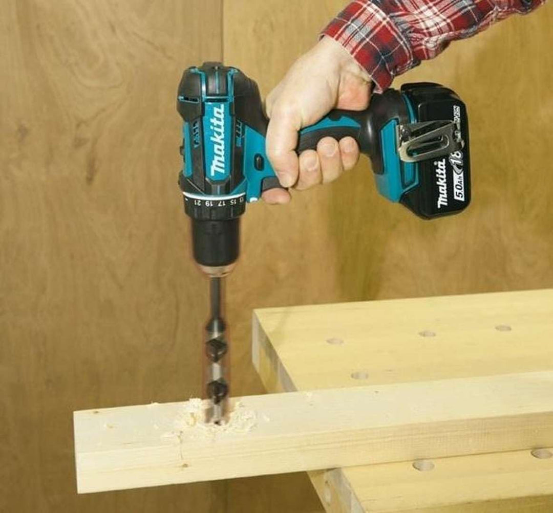 Makita Bohrmaschine/Akkuschrauber 18V, Li-Ion-Akku, 3 Ah Ø 13 mm + Zubehör-Set – DDF482RFX1