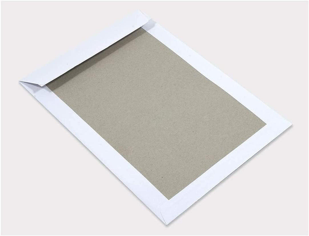 Netuno 25x weisse Versandtaschen DIN B4 mit Papprückwand aus Graupappe 250 × 353 mm 400g haftklebend