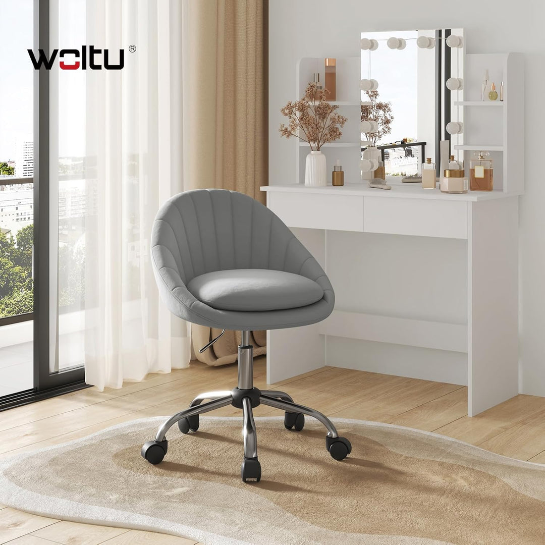 WOLTU Homeoffice Stuhl, Bürostuhl ergonomisch, Schminkstuhl drehbar, Drehstuhl mit Rollen, Schreibti