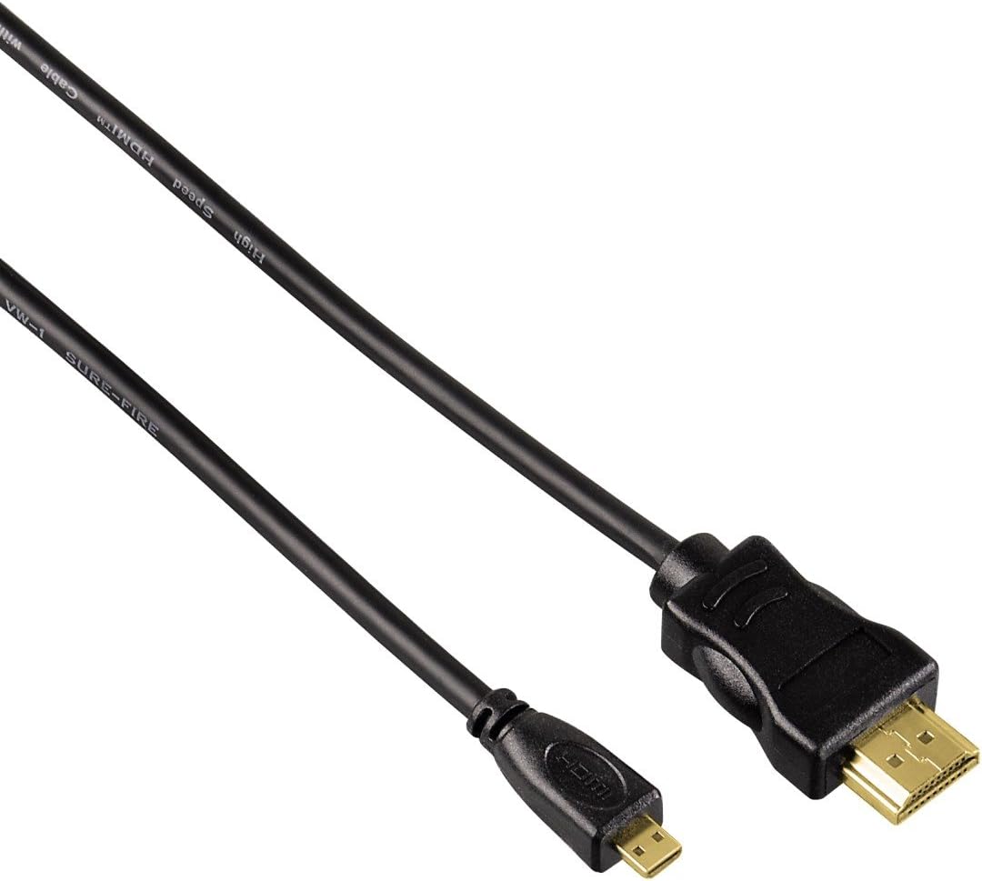 Hama High Speed HDMI™-Kabel Stecker Typ A - Stecker Typ D (Micro), Ethernet, 2 m HDMI A-D, 2m, HDMI