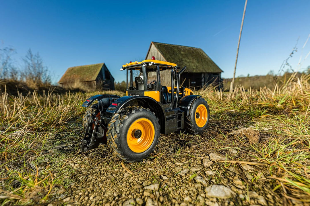 CARSON 500907653 - 1:16 RC Traktor JCB 2.4G 100% RTR - Ferngesteuertes Fahrzeug, Traktor mit Funktio