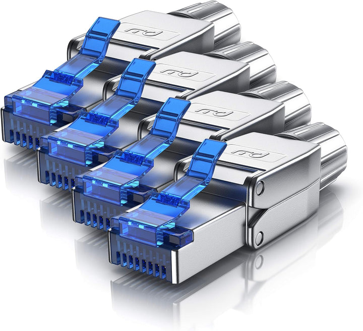 CSL - 4x Netzwerkstecker feldkonfektionierbar RJ45 CAT 6 CAT 7 CAT 8 - geschirmt 40 GBit/s 2000 MHz