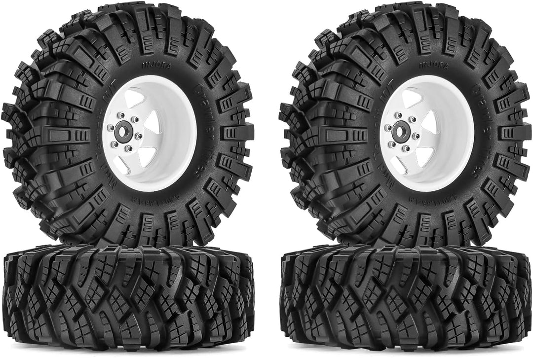 INJORA 1.9 Schlamm Reifen Sat Offset -8.9mm Beadlock Felge für 1/10 RC Crawler Auto Axial SCX10 9004