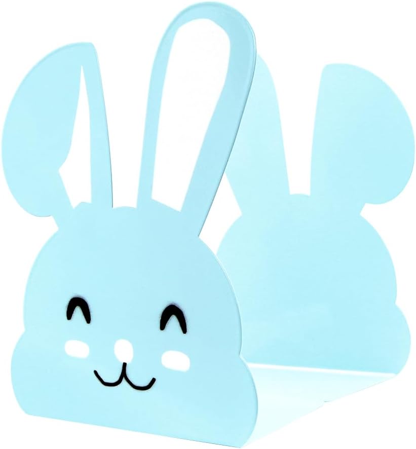 1 Paar niedliche Metall-Buchstützen, Cartoon-Tier-Hase, lange Ohren, rutschfest, Eisen, Buchstütze,