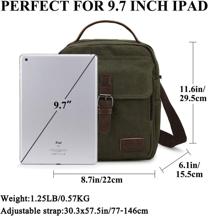 Ravuo Herren-Umhängetasche, wasserdicht, kleine Umhängetasche, Handytasche, Segeltuch, Unisex, Messe