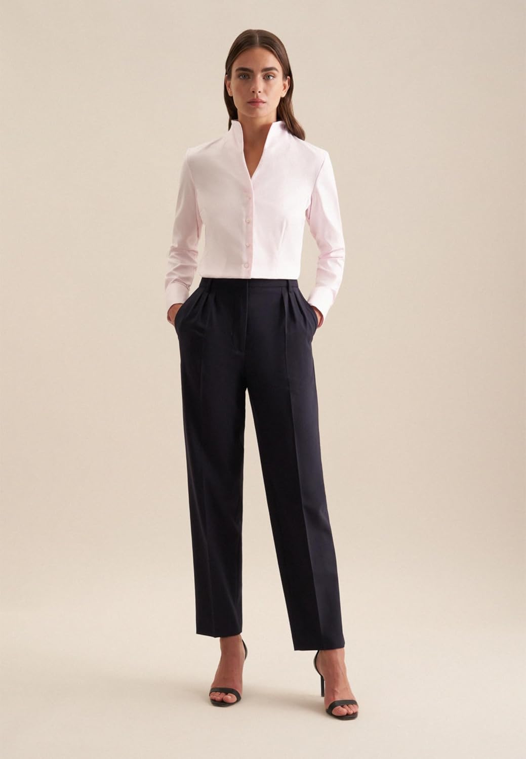 Seidensticker Damen Bluse - City Bluse - Bügelleicht - Kelchkragenbluse - Slim Fit - Langarm - 100%