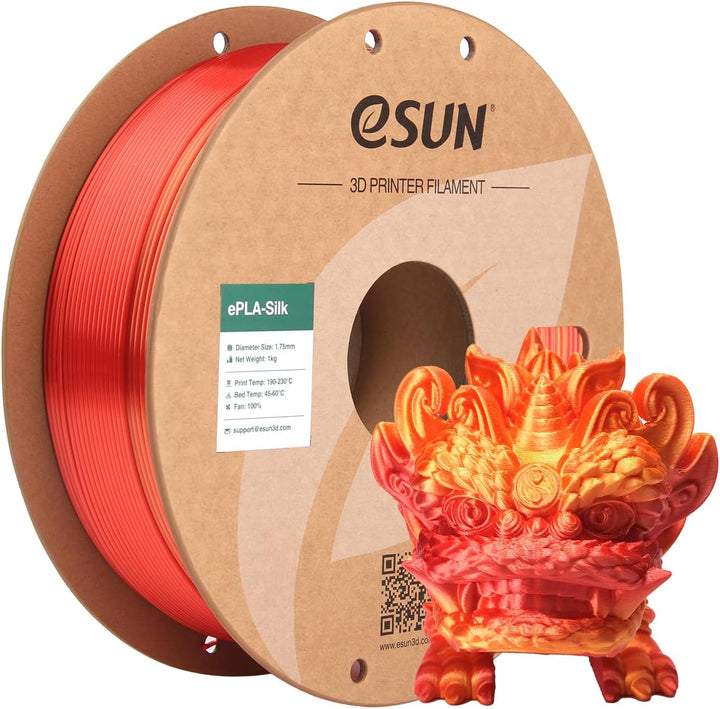 eSUN Silk Rainbow PLA Filament 1.75mm, Silky Multicolored 3D Drucker Filament PLA, Farbverlauf wechs