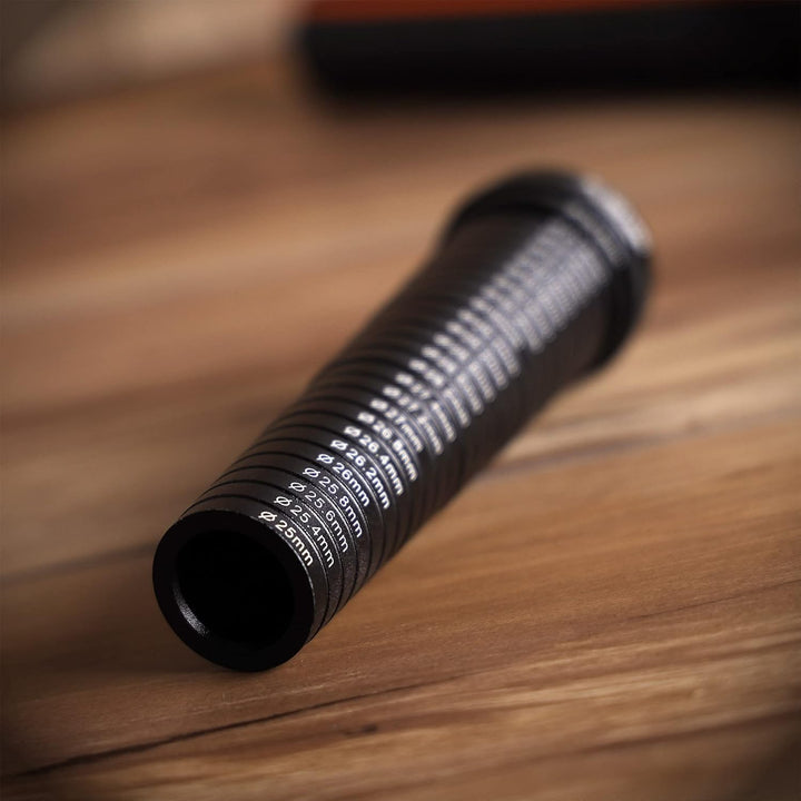 Bikehand Sattelstütze aus Aluminium – Messmass – Schnellmesswerkzeug – 25 mm bis 34,9 mm
