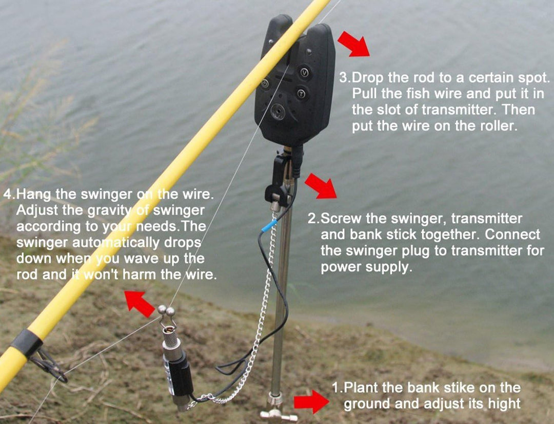 discoball Bissanzeiger Angeln Sound & Light Tools, 3 Empfindlichkeitsmodi, 4 Tonmodi, 5 Lautstarkemo