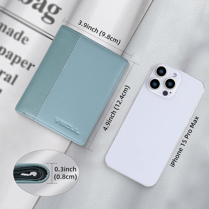 VISOUL Echt Leder Geldbörse Herren mit RFID Schutz Portemonnaie Gross mit Münzfach 10 Fächer Echtled