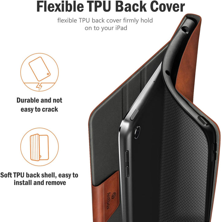 Antbox iPad 9.7 Zoll 2018/2017 Hülle mit Apple Pencil Halter Auto Schlaf/Wach Funktion PU Ledertasch