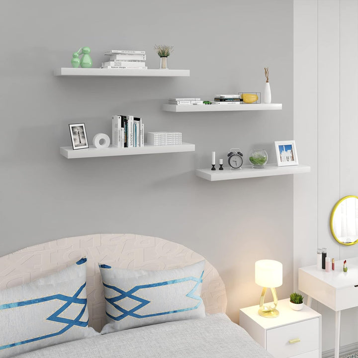 WOLTU Wandregal Volato Wandboard freischwebend hochglänzend weiss Schweberegal CD DVD Regal Bücherre