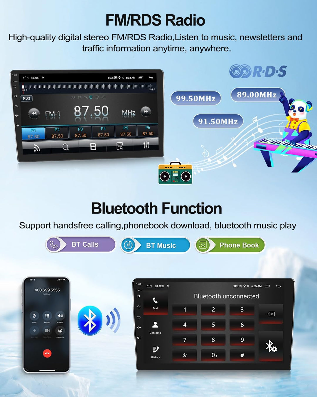2G+64G CAMECHO Android 13 Autoradio für BMW 1 Serie E81 E82 E87 E88 mit Navi Carplay Android Auto, D
