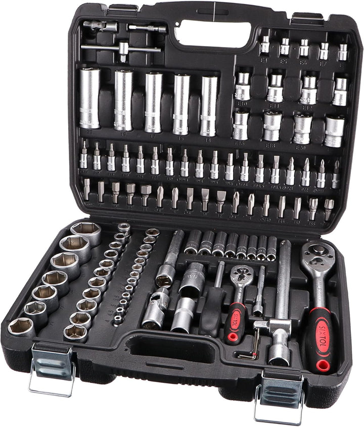 SIXTOL TOOL SET 108 Gola-Set im Koffer | 1/4" & 1/2" Ratsche | Metallverschluss 108 Gola set, 108 Go