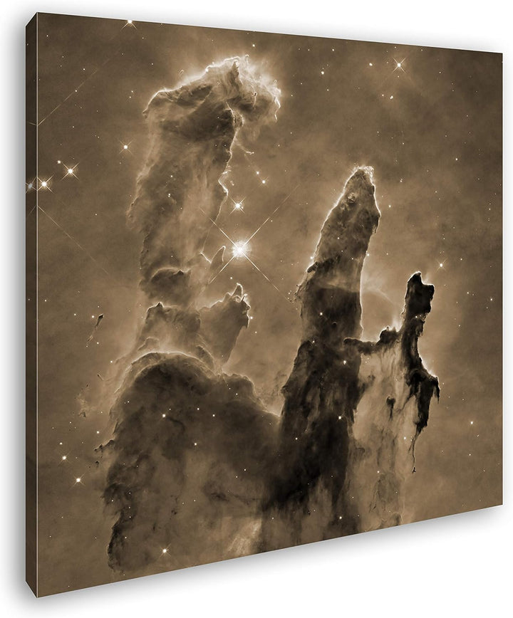 deyoli Säulen der Schöpfung Format: 70x70 Effekt: Sepia als Leinwandbild, Motiv fertig gerahmt auf E