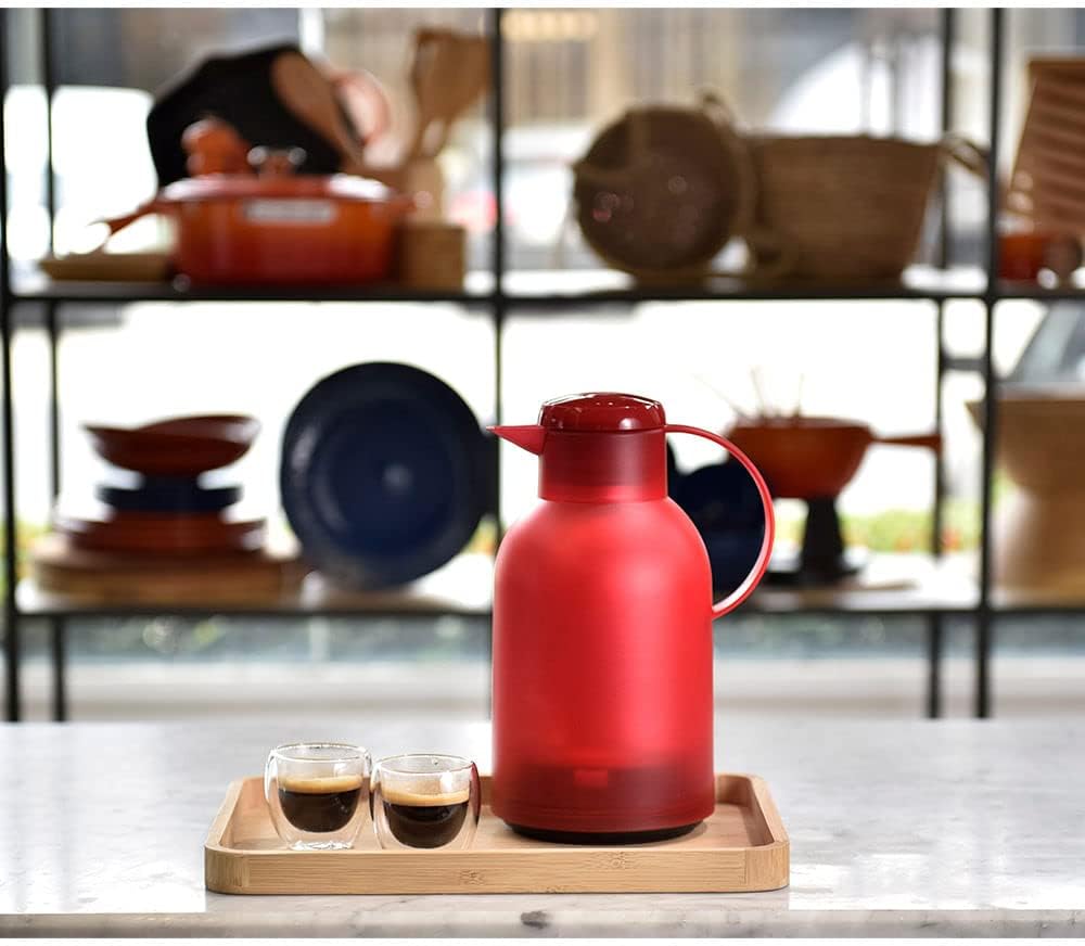 Emsa N40117 Samba Isolierkanne |1,5 Liter | Quick Press Verschluss | 12h heiss und 24h kalt | Transl