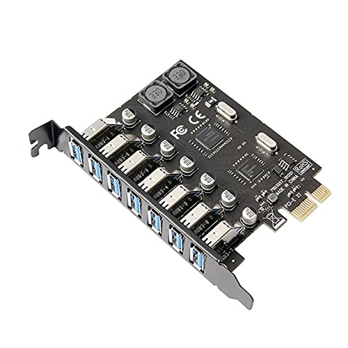 Cablecc 7 Ports PCI-E auf USB 3.0 HUB PCI-Express Erweiterungskarte Adapter 5 Gbps für Motherboard