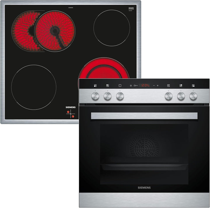 Siemens EQ110KA1Z iQ100 Herd-Glaskeramik-Kochfeld-Kombination (herdgesteuert), 59,4 cm breit, Schnel