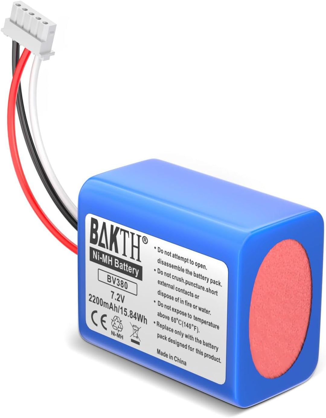 BAKTH 2200mAh 7.2V NiMH Akku echte Kapazität für Braava 380T, Braava 380, Braava 390T MINT Plus 5200