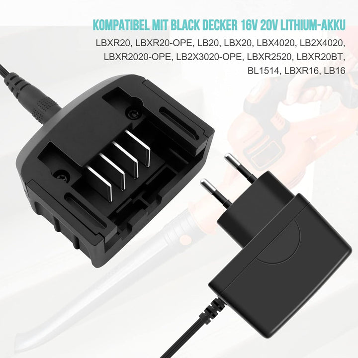 ADVTRONICS 18V/20V Ladegerät Kompatibel mit Black & Decker 18V/20V Lithium-Akku BL2018 BL2018-XJ BL1