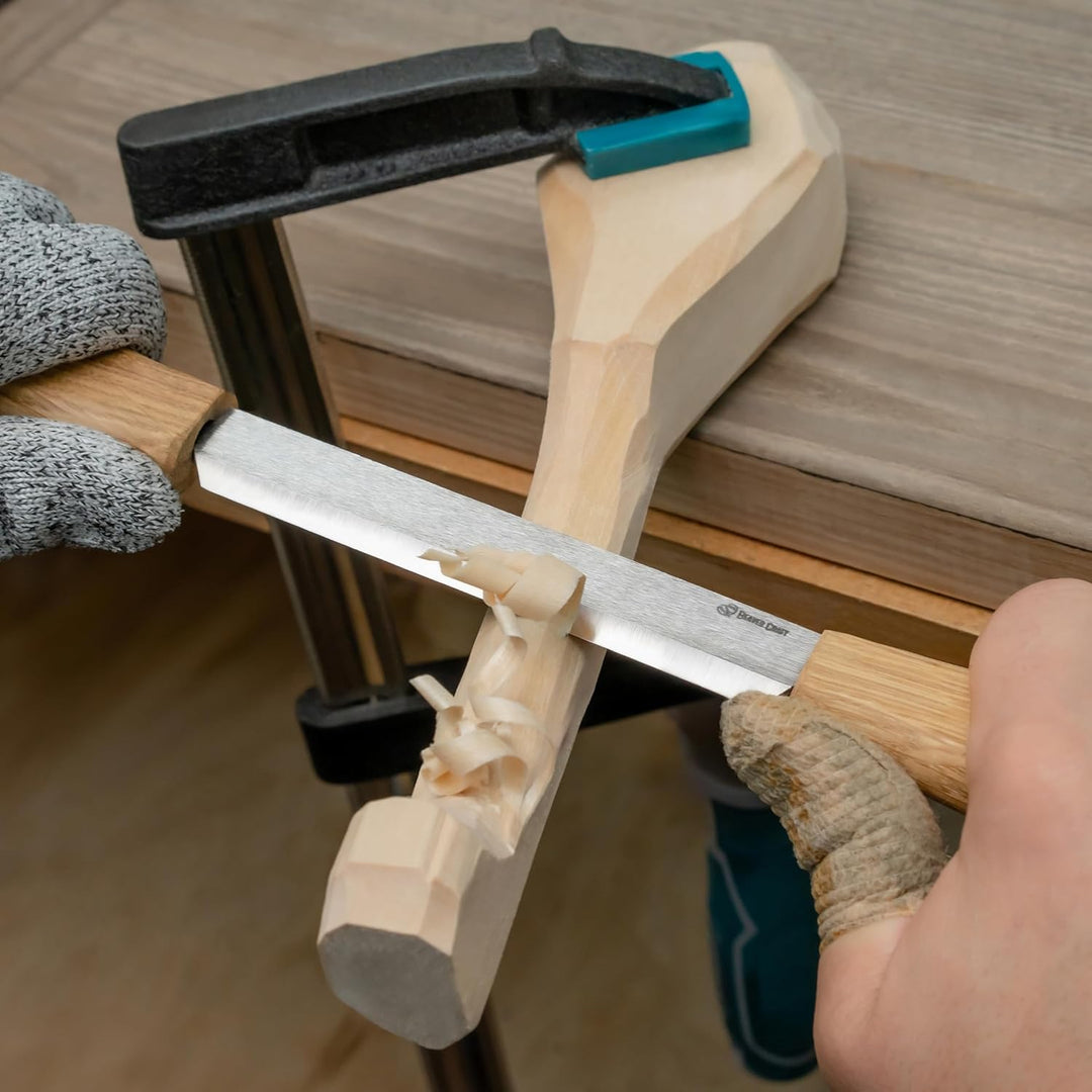 BeaverCraft DK2s Zugmesser mit Lederscheide, Holzbearbeitungswerkzeug, 10,9 cm, Zugmesser, Holzschni