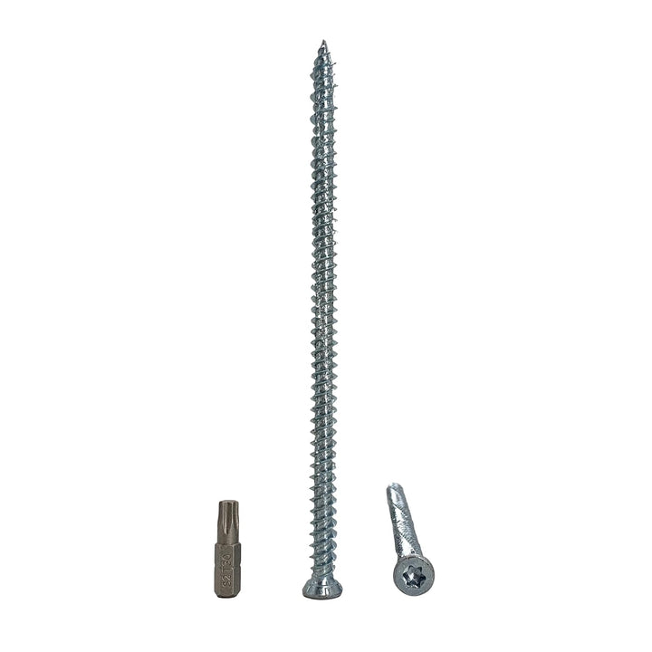 (50 Stück) Verzinkter Stahl 7,5 x 152 mm Betonrahmenschrauben Holzschrauben Torxkopf Mauerwerk Schra