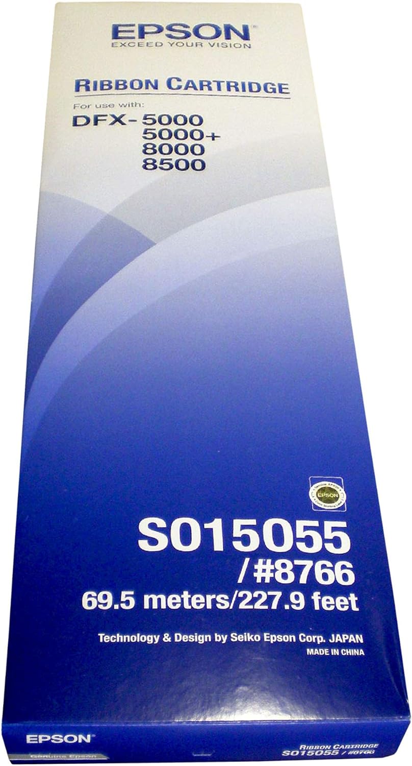 Epson SIDM Black Farbbandkassette für Dfx-/+/8000/8500 (C13S015055) – LQ-Band (schwarz. 9 Pin DFX DF