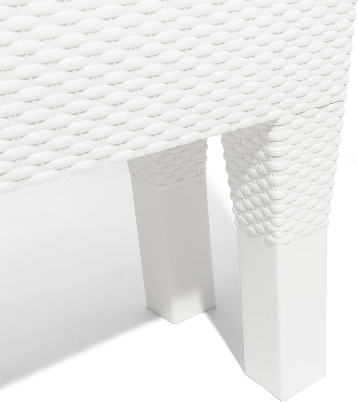 72L Blumentopf Blumenbank m. Füssen in Rattan-Optik Bewässerungssystem Serie Case High weiss