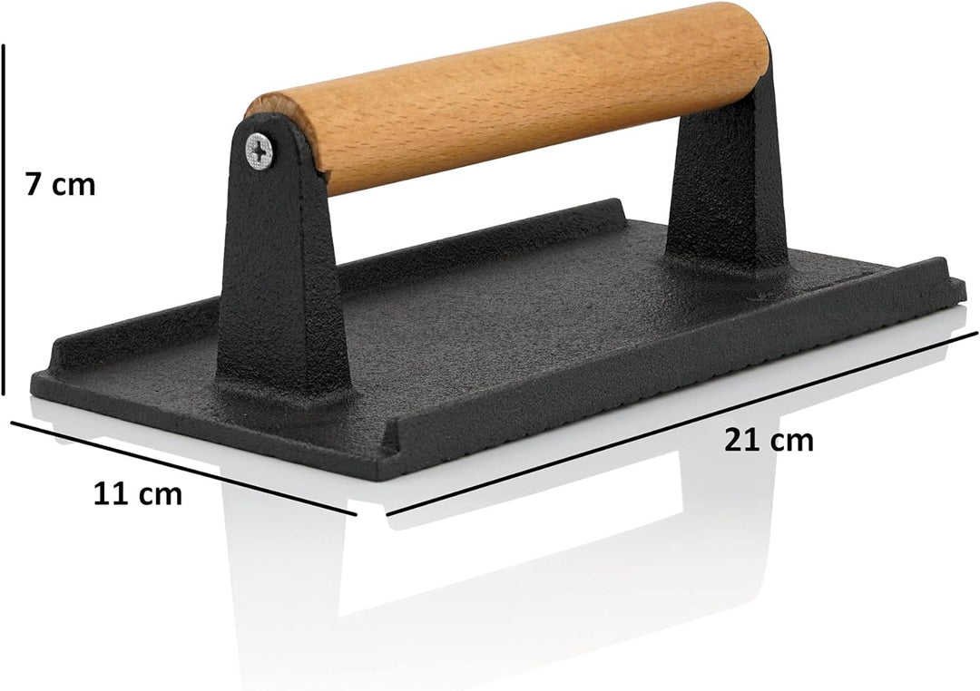 BBQ-Toro Edelstahl Wärmeglocke mit Gusseisen Fleischbeschwerer | Ø 31,5 cm | Burger Glocke mit Fleis