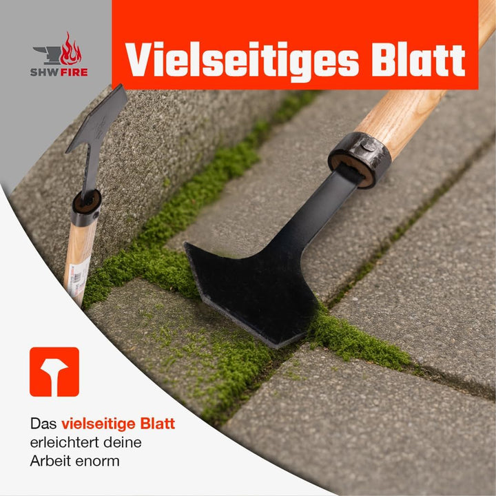 SHW-FIRE Fugenkratzer mit präzisem Schliff mit langem Holzstiel - perfektes Gartenwerkzeug für die U