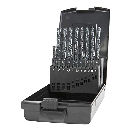 STIER Spiralbohrer Set HSS-R, 19-tlg (1-10 mm), Metallbohrer Satz, Stahlbohrer Satz, selbstzentriere