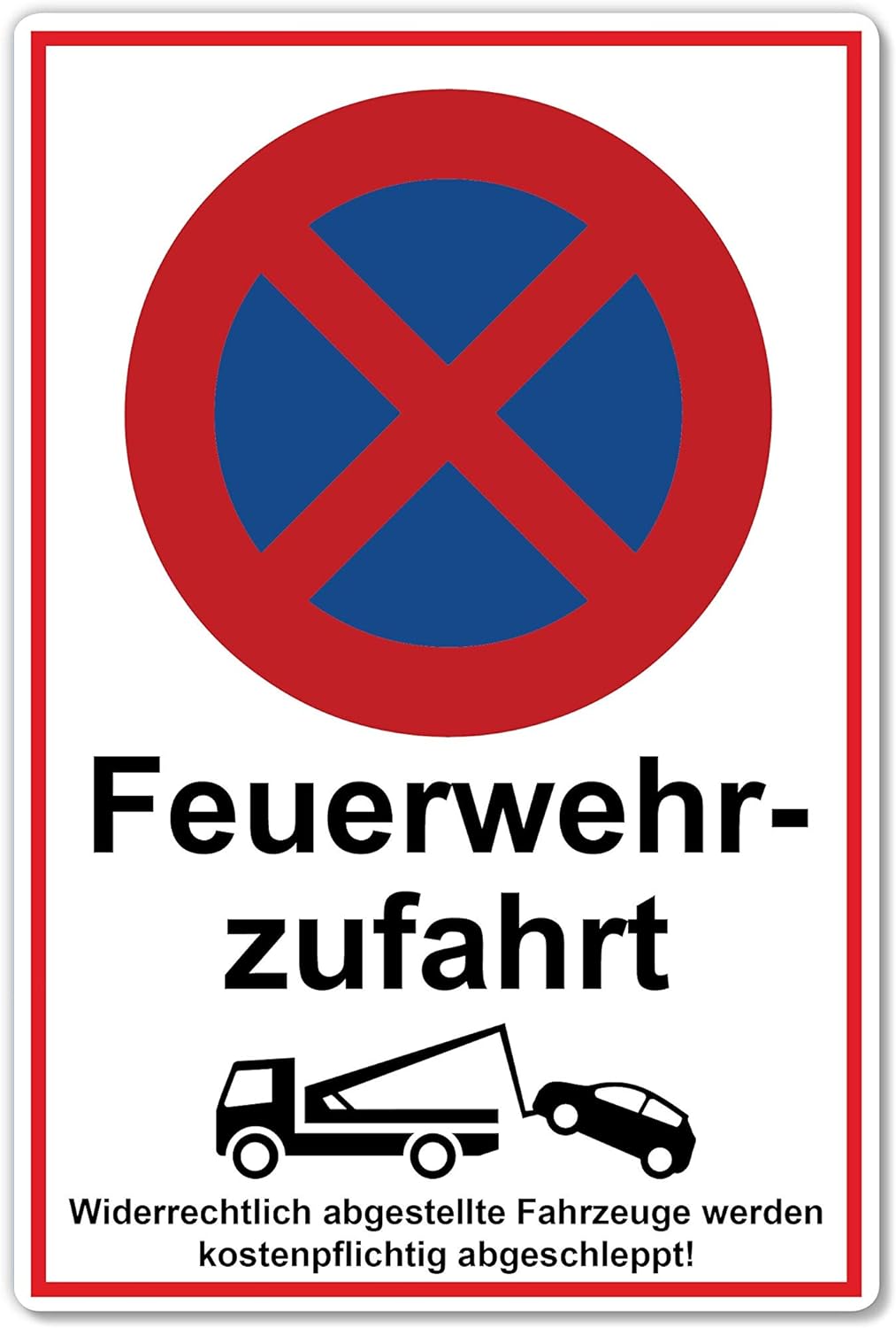 5 Stück Feuerwehrzufahrt freihalten Schild 20 x 30 cm aus stabiler PVC Hartschaumplatte 3mm parken v