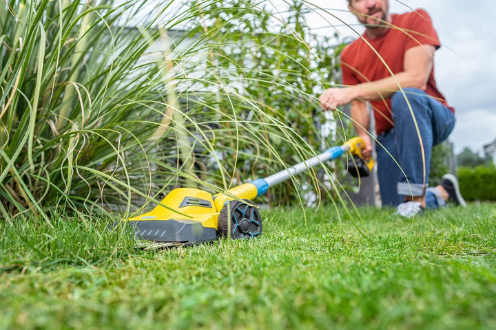 GLORIA Akku Rasen- und Kantenschneider FineCut 18V - Ergänzung für Mähroboter | Akku Rasenmäher/Rase