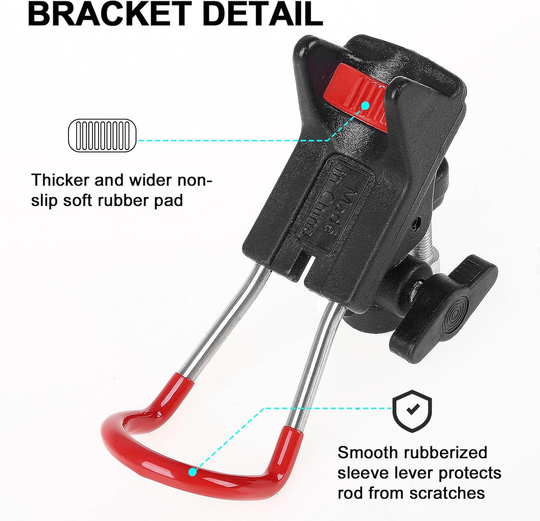 Leeko Rutenhalter, Angelrute Halter 2 Stück Edelstahl Universal Ruten Ständer 360°Verstellbar Angelr