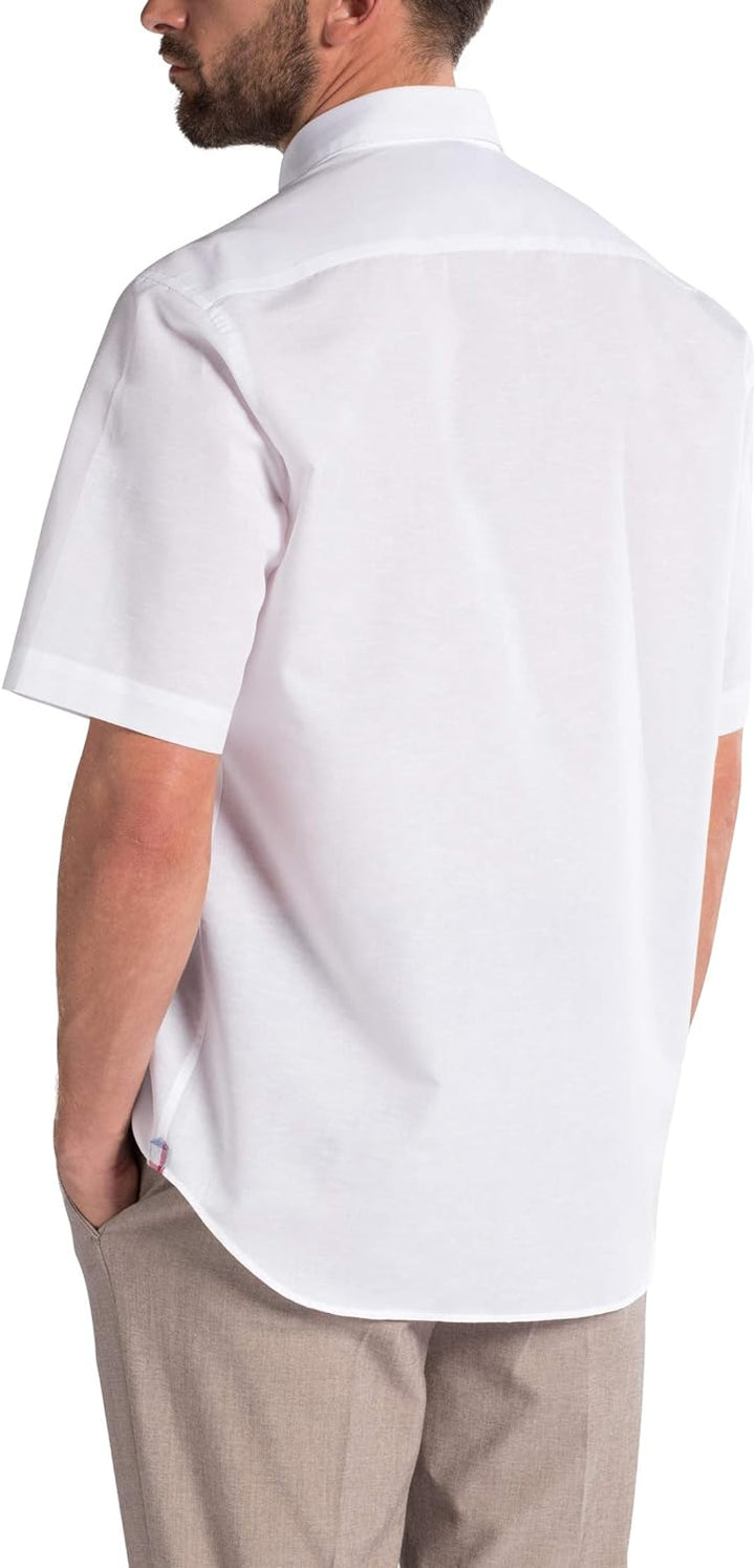 eterna Kurzarm Hemd Comfort FIT Leinen unifarben